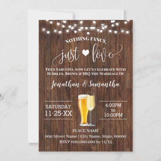 Niets Fancy gewoon Liefde Elopement Western uitnod Save The Date (Voorkant)