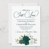 Niets Fancy Gewoon Liefde Emerald Boho Rozen Bruil Kaart (Voorkant)