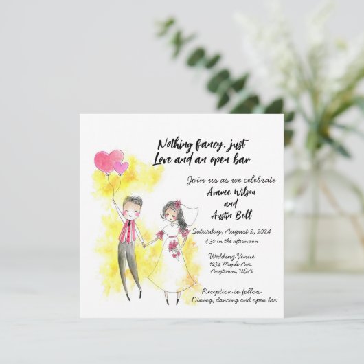 Niets fancy gewoon Liefde en een open bar (Staand voorkant)