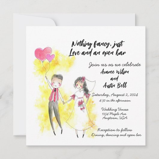 Niets fancy gewoon Liefde en een open bar (Voorkant)