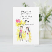 Niets fancy gewoon Liefde en een open bar Save The Date (Staand voorkant)