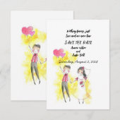 Niets fancy gewoon Liefde en een open bar Save The Date (Voorkant / Achterkant)