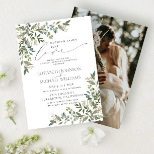 Niets fancy, gewoon liefde Eucalyptus Casual Trouw Kaart