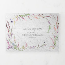 Niets Fancy gewoon Liefde Floral Casual bruiloft Drieluik Uitnodiging