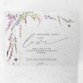 Niets Fancy gewoon Liefde Floral Casual bruiloft Drieluik Uitnodiging (Binnenzijde eerst)