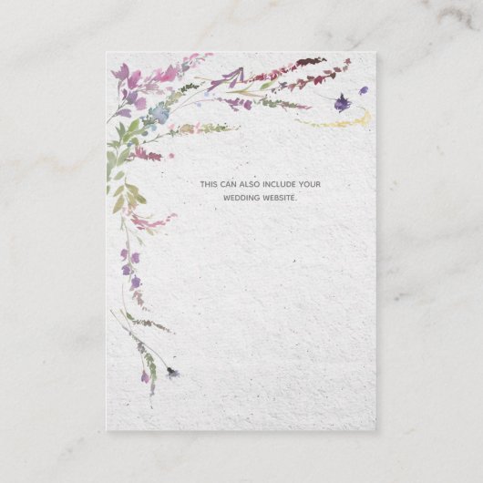 Niets Fancy gewoon Liefde Floral Weddenschap detai Informatiekaartje (Achterkant)