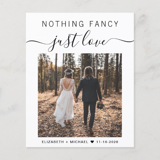 Niets Fancy Gewoon Liefde Foto Bruiloft Receptie (Voorkant)