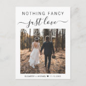 Niets Fancy Gewoon Liefde Foto Bruiloft Receptie Uitnodiging Briefkaart (Voorkant)