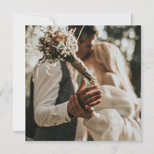 Niets Fancy Gewoon Liefde Foto Casual bruiloft Uit Kaart (Achterkant)