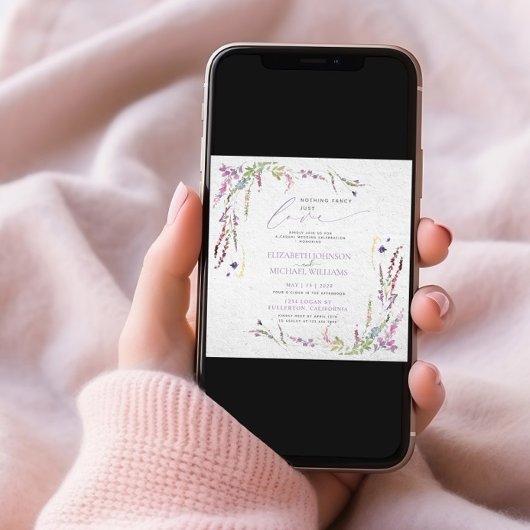 Niets Fancy Gewoon Liefde Foto Casual bruiloft Uit Kaart