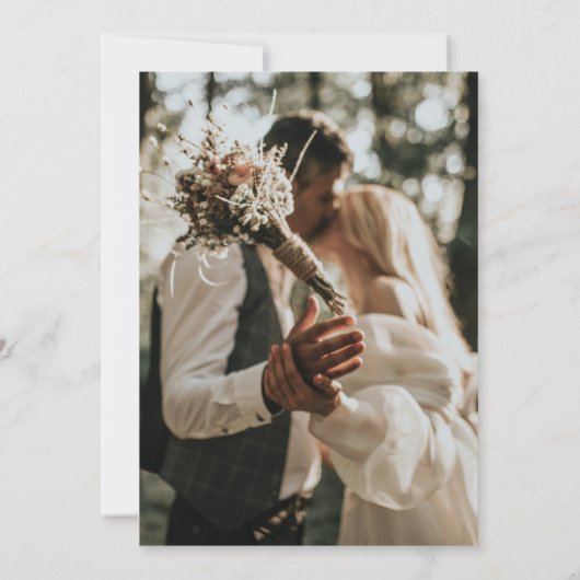 Niets Fancy gewoon Liefde Foto Casual Weddenschap Kaart (Achterkant)