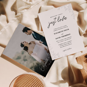 Niets Fancy Gewoon Liefde Foto Verlaat Bruiloft Kaart