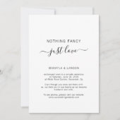 Niets Fancy gewoon Liefde Foto Weddenschap Aankondiging (Voorkant)