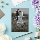 Niets Fancy gewoon Liefde Foto Weddenschap Acryl Uitnodigingen (Insitu (Huwelijk))