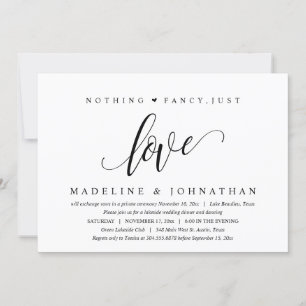 Niets Fancy, gewoon liefde gelukkig ooit na feest Kaart