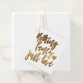 Niets Fancy gewoon liefde | Gold Heart Micro Weddi Bedankjes Labels