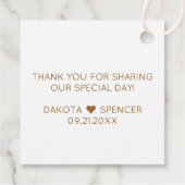 Niets Fancy gewoon liefde | Gold Heart Micro Weddi Bedankjes Labels (Achterkant)