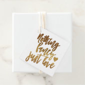 Niets Fancy gewoon liefde | Gold Heart Micro Weddi Bedankjes Labels (In situ)