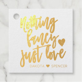 Niets Fancy gewoon liefde | Gold Heart Micro Weddi Bedankjes Labels
