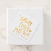 Niets Fancy gewoon liefde | Gold Heart Micro Weddi Bedankjes Labels (Met doos)