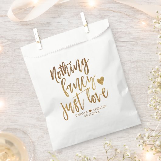 Niets Fancy gewoon liefde | Gold Heart Micro Weddi Bedankzakje (Geknipt)