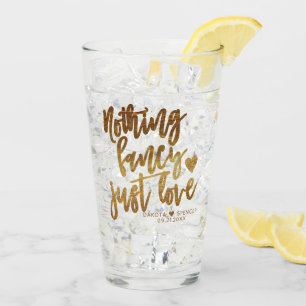 Niets Fancy gewoon liefde Gold Heart Micro Weddi Glas
