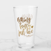 Niets Fancy gewoon liefde | Gold Heart Micro Weddi Glas (Voorkant)