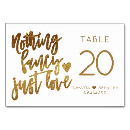 Niets Fancy gewoon liefde | Gold Heart Micro Weddi Kaart