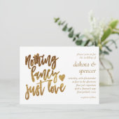 Niets Fancy gewoon liefde | Gold Heart Micro Weddi Kaart (Staand voorkant)