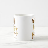 Niets Fancy gewoon liefde | Gold Heart Micro Weddi Koffiemok (Center)