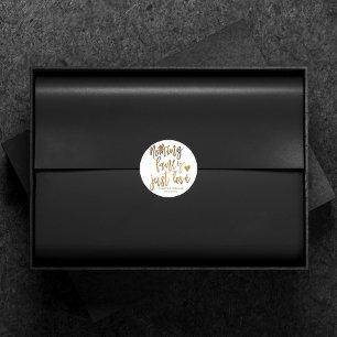 Niets Fancy gewoon liefde Gold Heart Micro Weddi Ronde Sticker