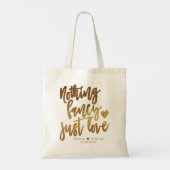 Niets Fancy gewoon liefde | Gold Heart Micro Weddi Tote Bag (Achterkant)