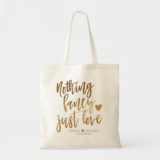 Niets Fancy gewoon liefde | Gold Heart Micro Weddi Tote Bag (Voorkant)