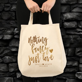 Niets Fancy gewoon liefde | Gold Heart Micro Weddi Tote Bag