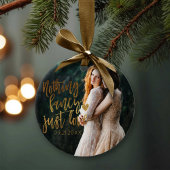Niets Fancy gewoon liefde | Gouden hart bruiloft f Keramisch Ornament