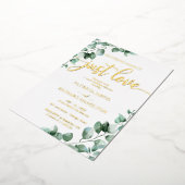 Niets Fancy gewoon Liefde Greenery Wedding Folie Uitnodiging (Gedraaid)