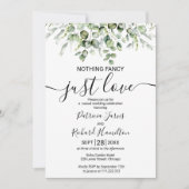 Niets Fancy gewoon Liefde Greenery Wedding Kaart (Voorkant)