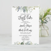 Niets Fancy gewoon Liefde Greenery Wedding Kaart (Staand voorkant)