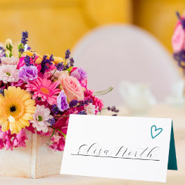 Niets Fancy Gewoon Liefde Groovy 70s Retro Bruilof Plaatskaartje