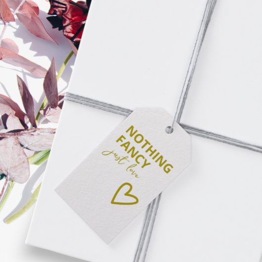 Niets Fancy Gewoon Liefde Groovy Groen Bruiloft Cadeaulabel