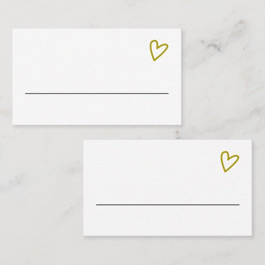 Niets Fancy Gewoon Liefde Groovy Groen Bruiloft Plaatskaartje (Voorkant / Achterkant)