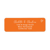 Niets Fancy Gewoon Liefde Groovy Retro 70s Bruilof Etiket (Voorkant)