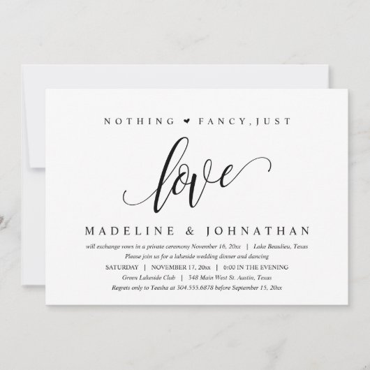Niets fancy, gewoon liefde Happily Ever After Fees Kaart (Voorkant)