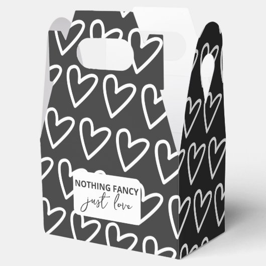 Niets Fancy Gewoon Liefde Hart Patroon Bruiloft Bedankdoosjes (Geopend)