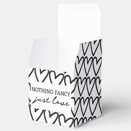 Niets Fancy Gewoon Liefde Hart Patroon Bruiloft Bedankdoosjes (Geopend)