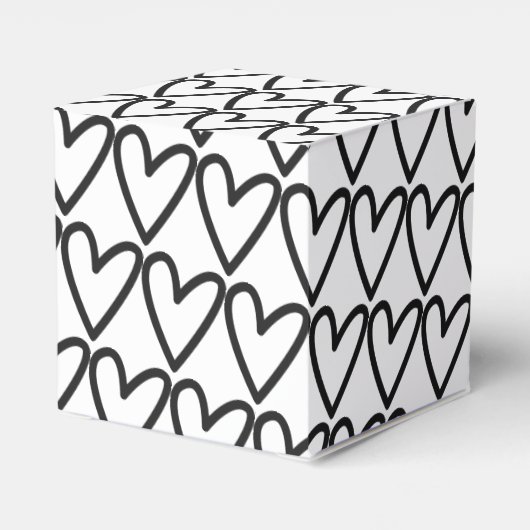 Niets Fancy Gewoon Liefde Hart Patroon Bruiloft Bedankdoosjes (Achterkant)