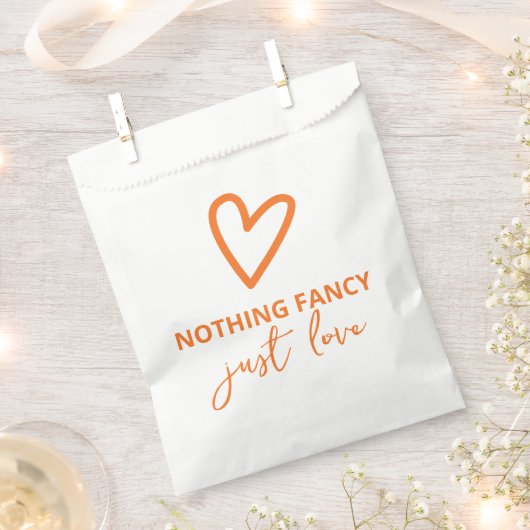 Niets Fancy Gewoon Liefde Hart Retro Bruiloft Bedankzakje (Geknipt)