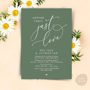 Niets Fancy, gewoon liefde, huwelijksreceptie Kaart