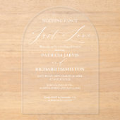 Niets Fancy gewoon liefde intieme bruiloft Acryl Uitnodigingen (Voorkant)