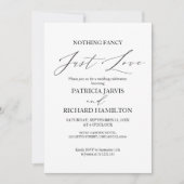 Niets Fancy gewoon liefde intieme bruiloft Kaart (Voorkant)